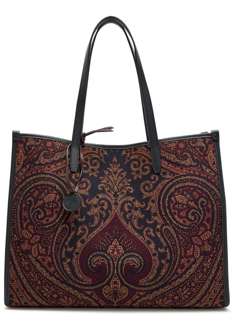 ETRO-Lovetrotter large paisley-jacquard leather tote
