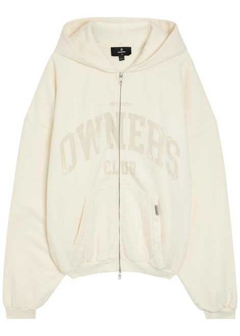 REPRESENT-Owners printed hooded zip-through cotton sweatshirt