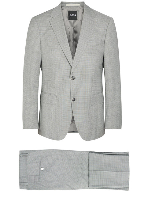 BOSS-Houndstooth stretch-wool suit