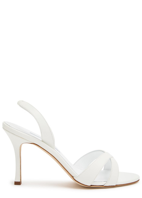 MANOLO BLAHNIK-Callasli 90 leather slingback sandals