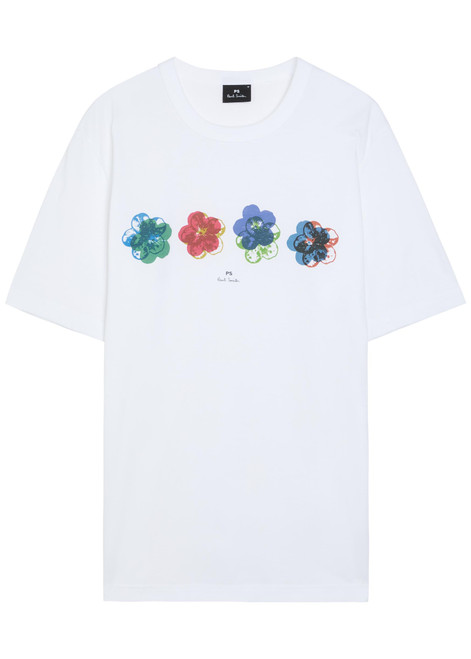 PS PAUL SMITH-Floral-print cotton T-shirt