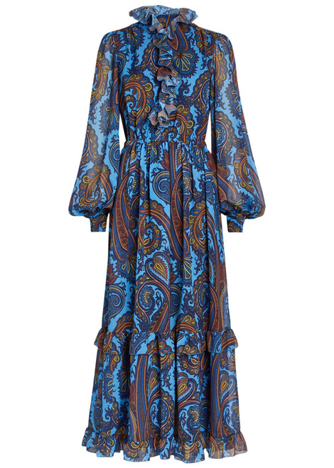 ETRO-Paisley-print ruffled chiffon maxi dress