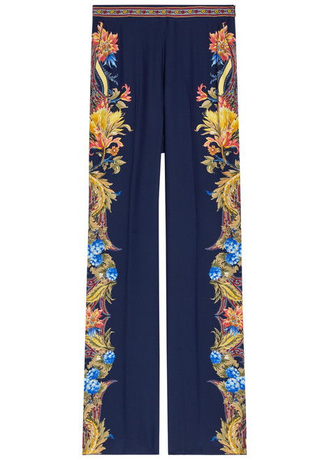 ETRO-Printed straight-leg silk trousers