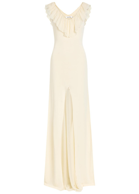 AYA MUSE-Rowan ruffled fine-knit maxi dress