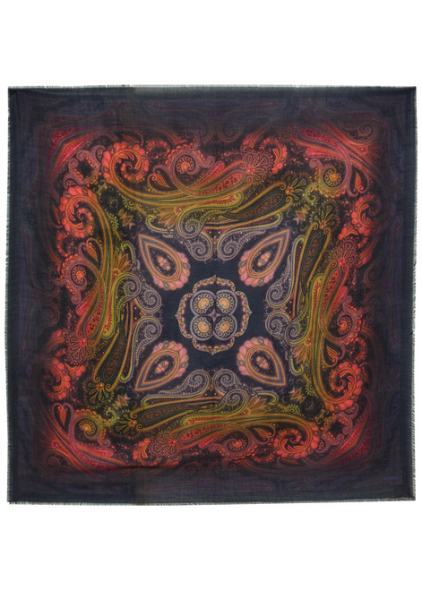 ETRO-Aida patterned wool and cashmere-blend shawl