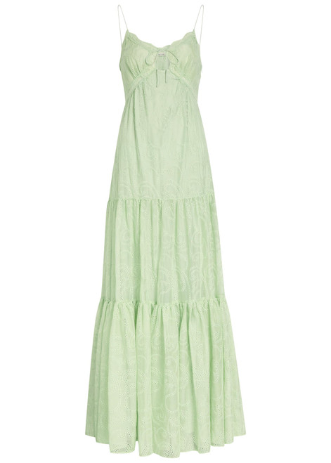 ALICE + OLIVIA-Nicky embroidered tiered chiffon maxi dress