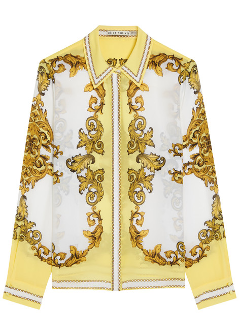 ALICE + OLIVIA-Willa printed silk-chiffon shirt