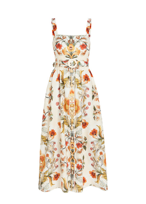 BORGO DE NOR-Petra floral-print linen and cotton-blend midi dress