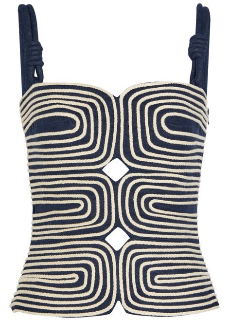 ANDRES OTALORA-Marea rope-effect linen top