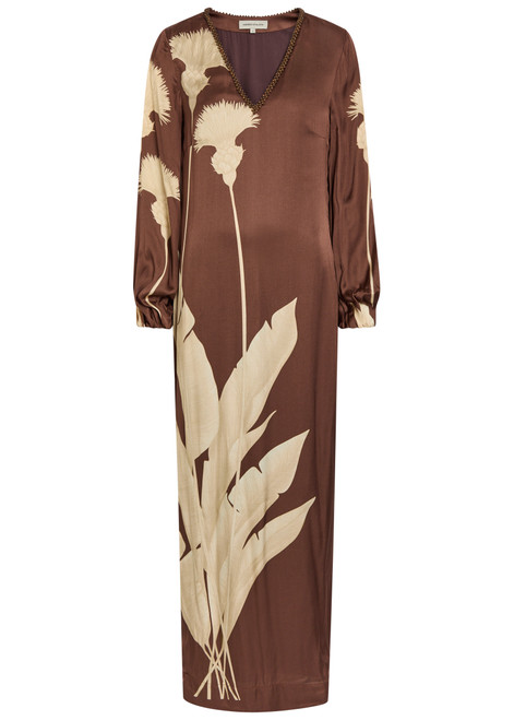ANDRES OTALORA-Palmas floral-print maxi tunic dress