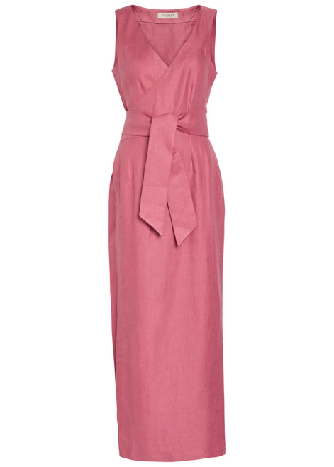 GIULIVA HERITAGE-Lyra linen maxi wrap dress