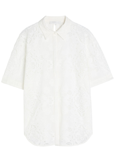 BORGO DE NOR-Akari lace and embroidered shirt