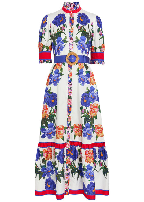 BORGO DE NOR-Marni floral-print belted cotton maxi dress