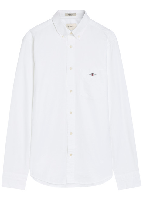 GANT-Logo-embroidered cotton Oxford shirt