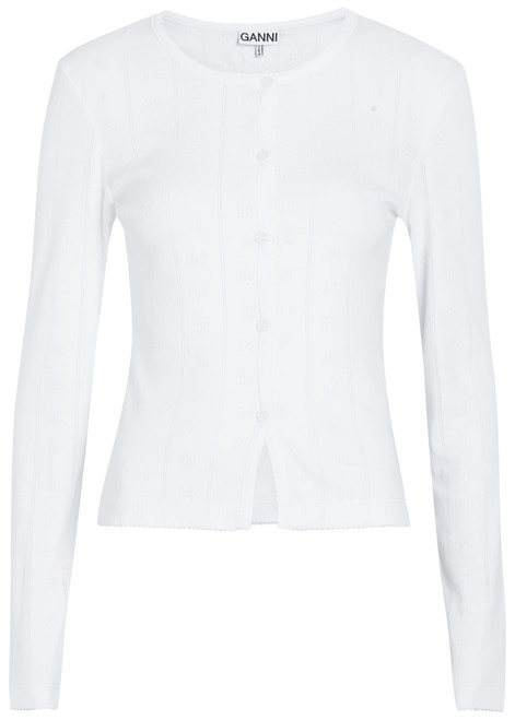 GANNI-Pointelle cotton top