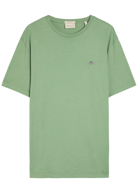 GANT-Logo-embroidered cotton T-shirt