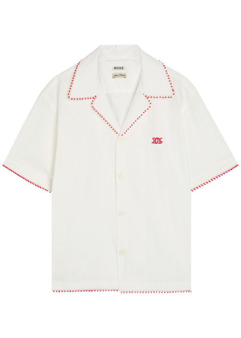 BODE-Redbud logo-embroidered cotton-poplin shirt