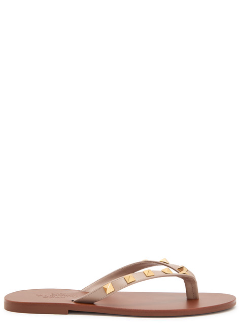 VALENTINO GARAVANI-Rockstud thong leather sandals