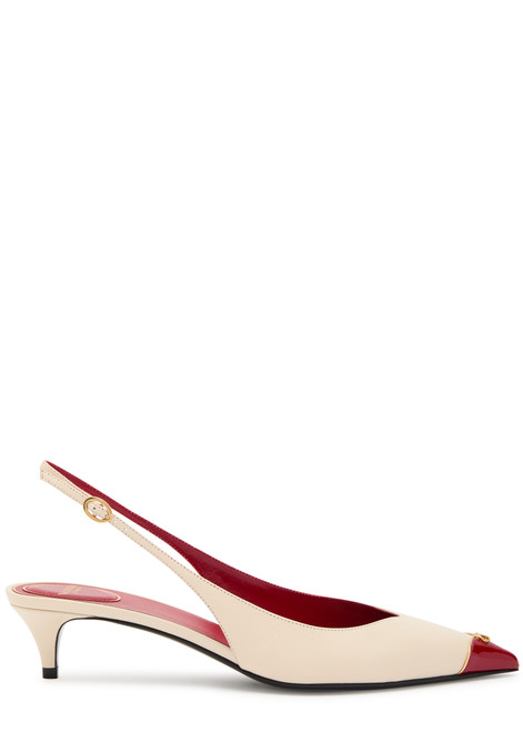 VALENTINO GARAVANI-VLogo 40 slingback leather pumps