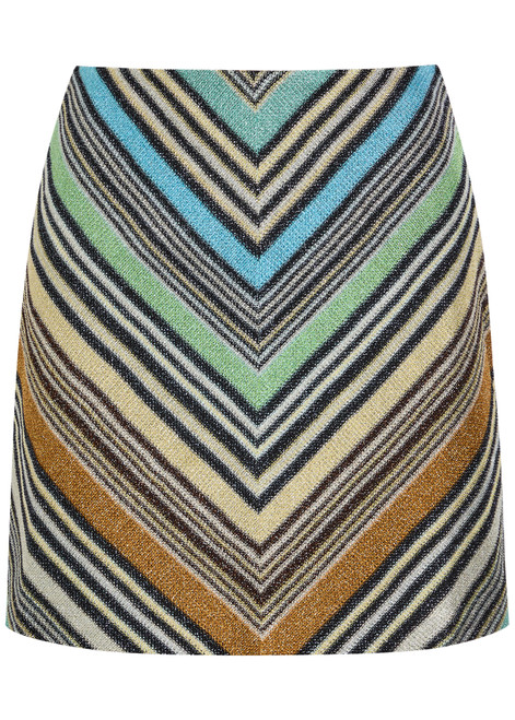 MISSONI-Striped metallic-knit mini skirt
