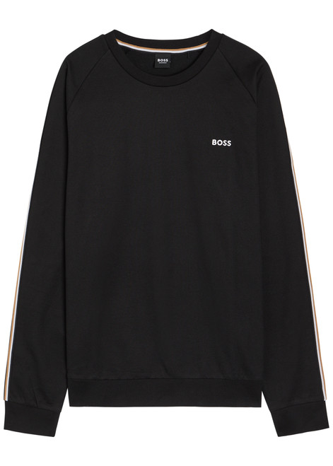 BOSS-Iconic logo-embroidered cotton sweatshirt