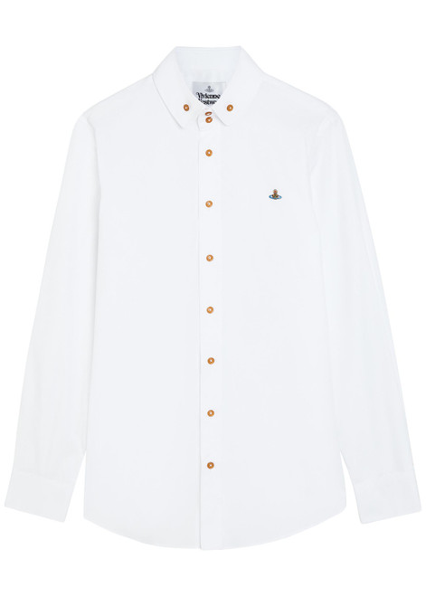 VIVIENNE WESTWOOD-Krall logo-embroidered cotton-poplin shirt 
