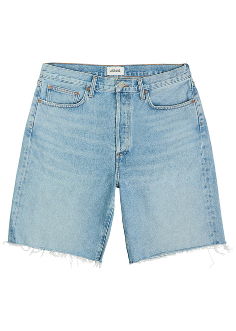 AGOLDE-Anson frayed denim shorts