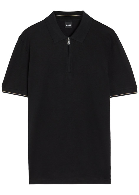 BOSS-Close-knit cotton polo shirt