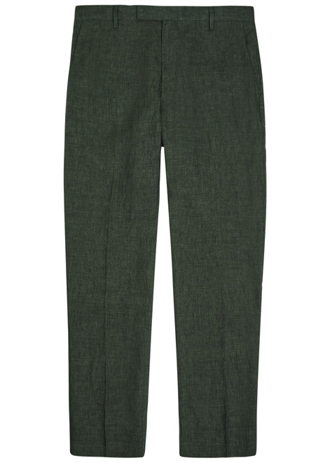 SUNSPEL-Tapered-leg linen trousers