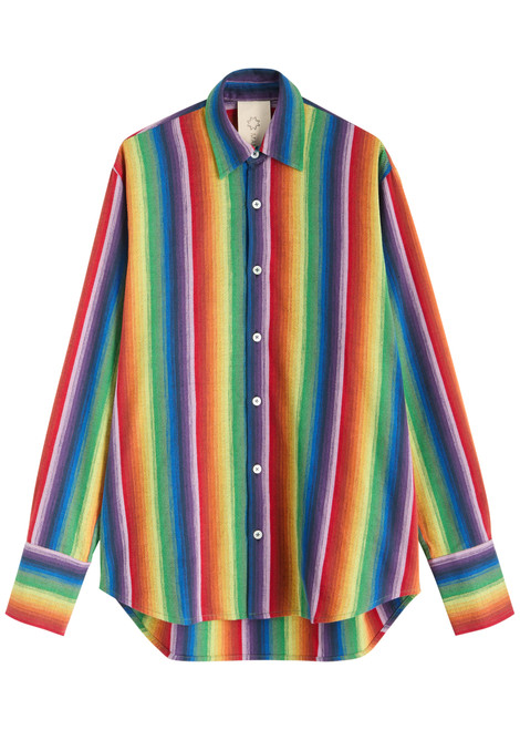 MARRAKSHI-Stripe-jacquard cotton shirt