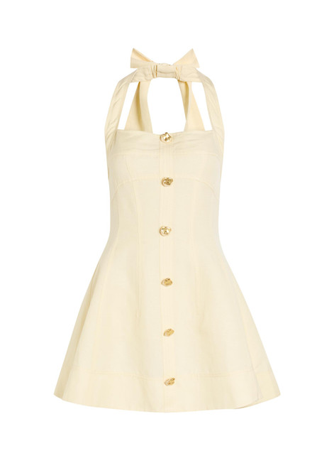 AJE-Monroe halterneck linen-blend mini dress