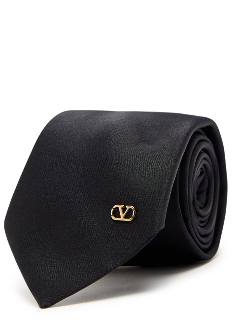 VALENTINO GARAVANI-VLogo silk tie