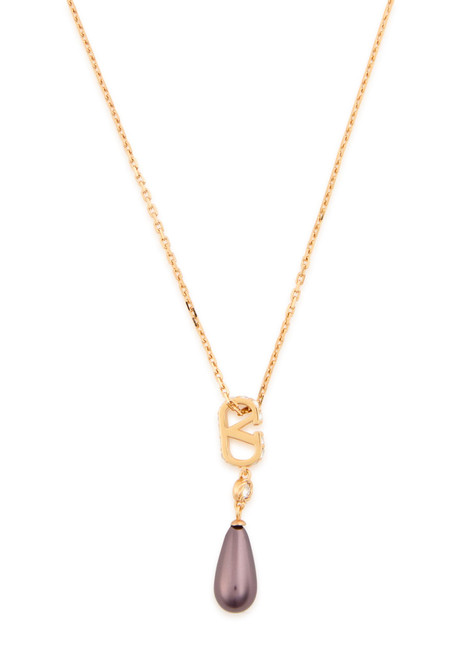 VALENTINO GARAVANI-VLogo crystal-embellished necklace