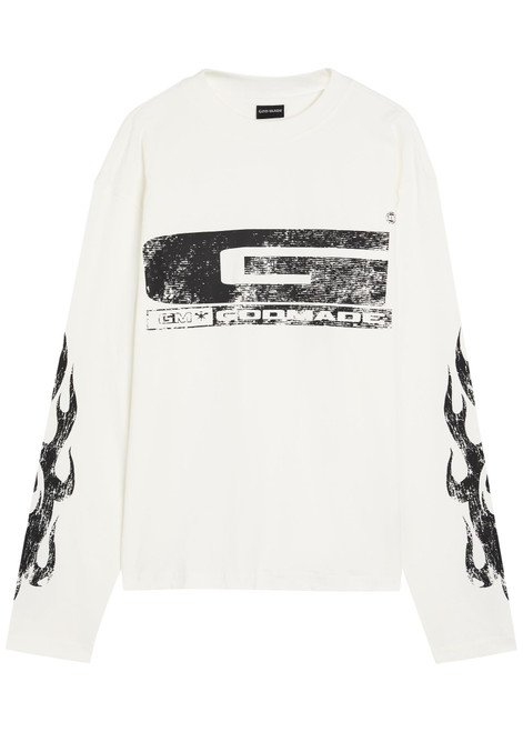 GODMADE-Logo-print long-sleeve cotton T-shirt