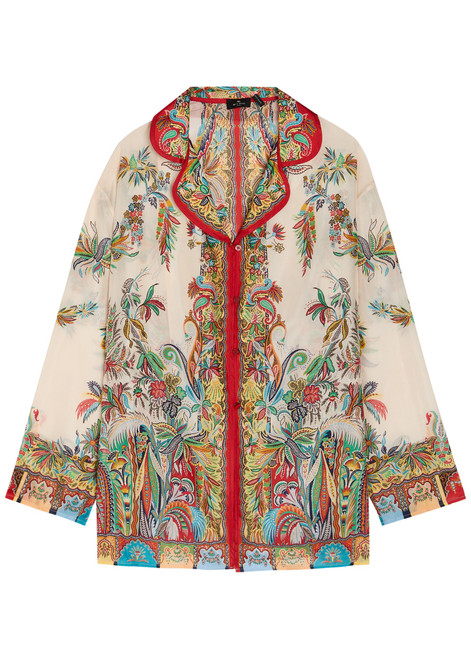 ETRO-Printed silk cover-up shirt
