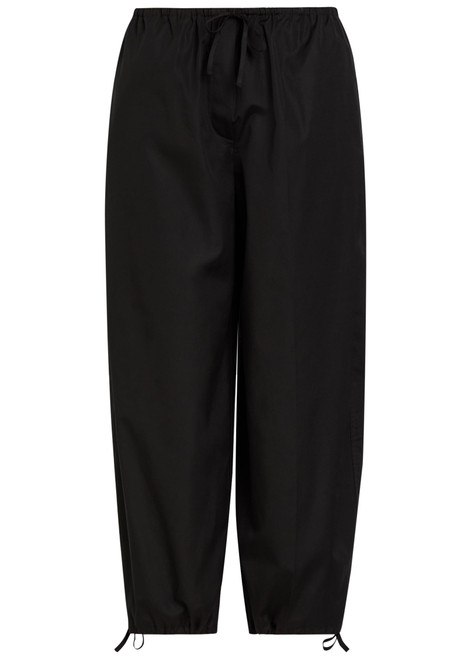 TOTEME-Drawstring barrel-leg cotton trousers 
