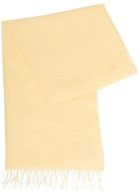 TOTEME-Logo-embroidered frayed linen sarong 
