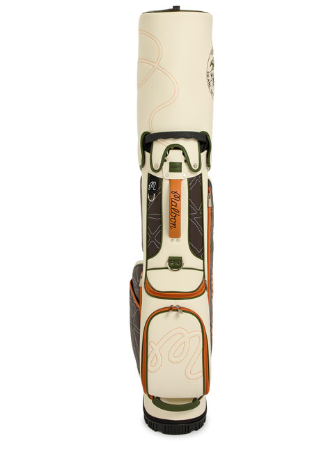 MALBON-Antilles embroidered panelled faux leather golf cart bag