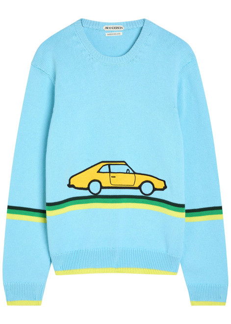 JW ANDERSON-Car striped cotton-knit jumper