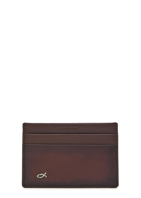 PAUL SMITH-Embroidered leather card holder