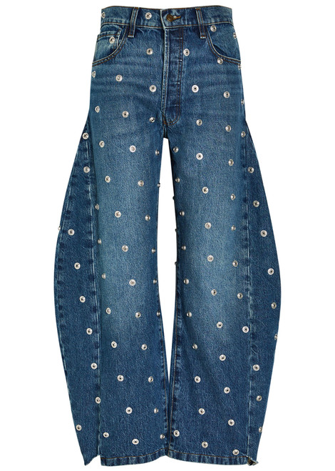 A.W.A.K.E MODE-Stud-embellished barrel-leg jeans