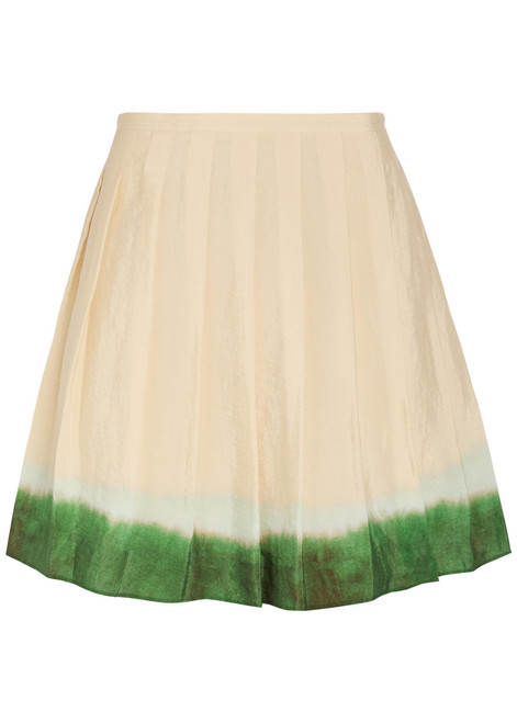 VINCE-Dip-dye pleated woven mini skirt