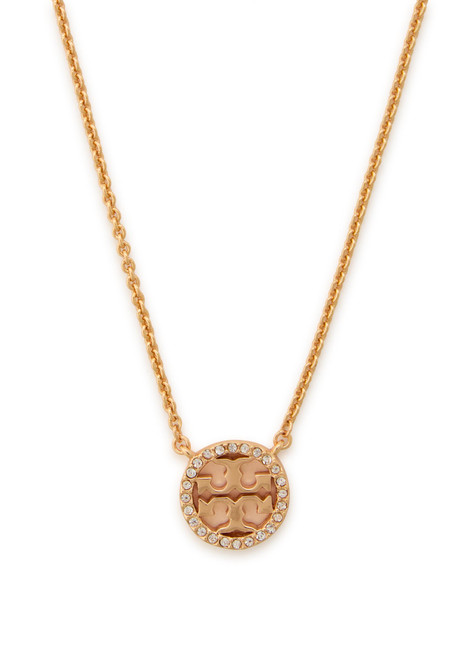 TORY BURCH-Icon pavé 18kt gold-plated necklace