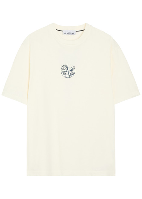 STONE ISLAND-Logo-print cotton t-shirt