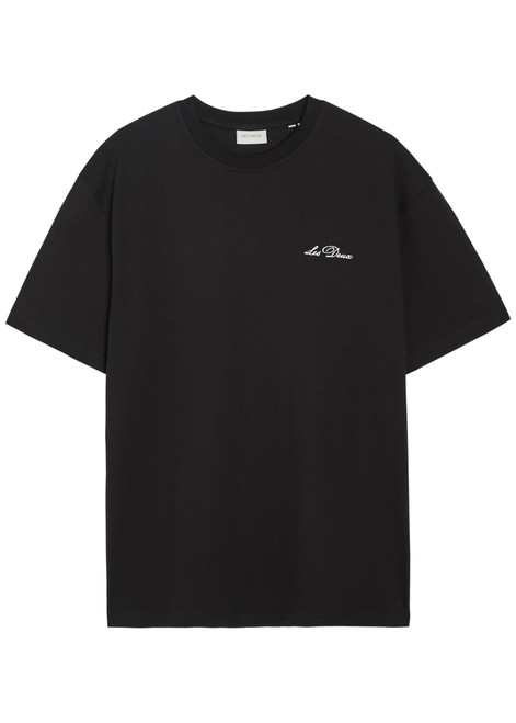 LES DEUX-Logo-embroidered cotton T-shirt