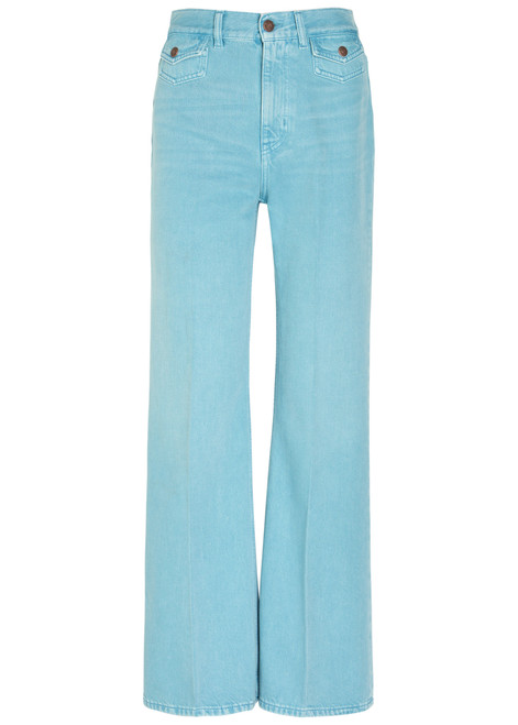 CHLOE-Embroidered straight-leg jeans 