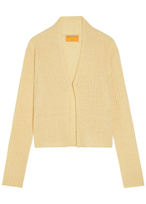 Guest In Residence-Stealth ribbed cashmere and linen-blend cardigan