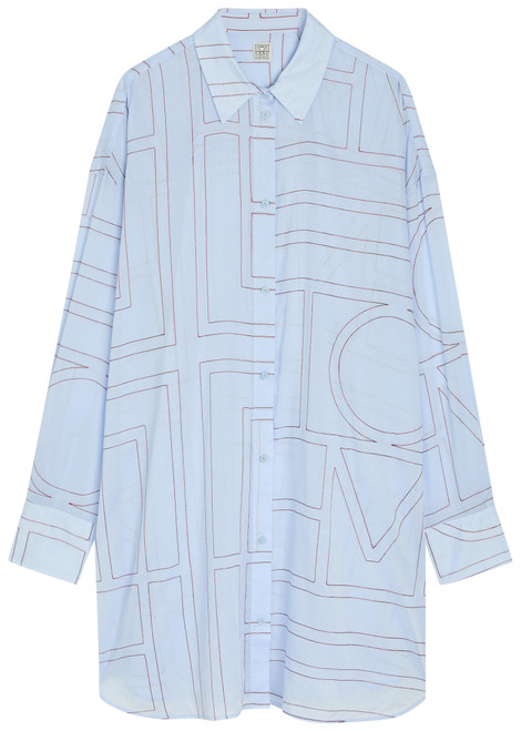 TOTEME-Logo-monogrammed cotton-blend shirt