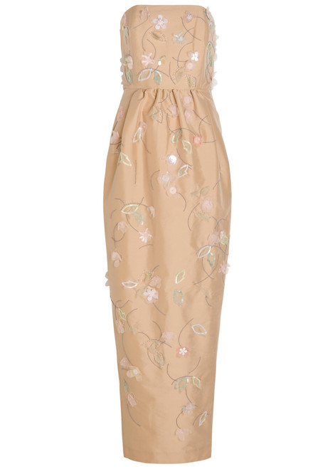 BERNADETTE-Lena floral bead-embellished maxi dress