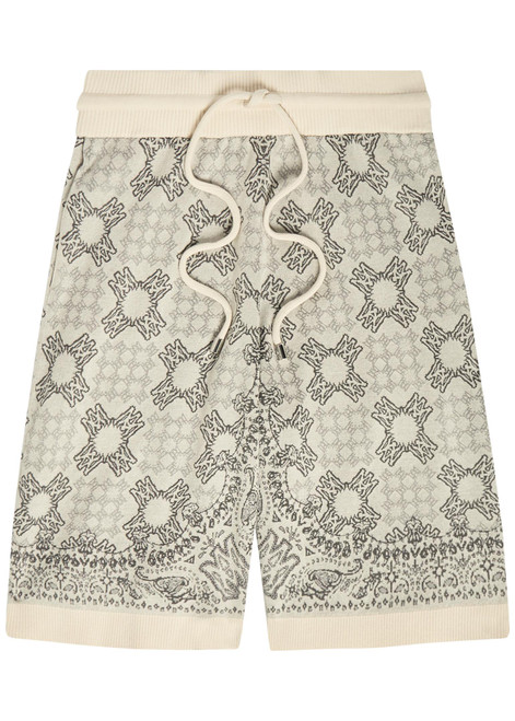 AMIRI-Checked logo-monogram cotton-blend shorts